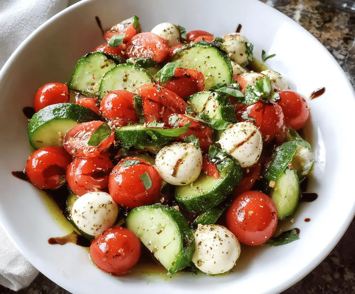 Refreshing Easy Cucumber Caprese Salad Recipe