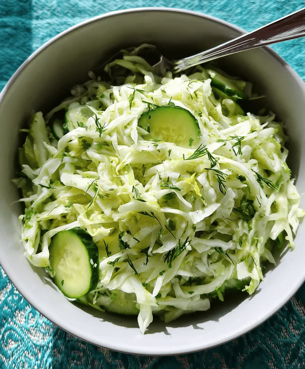 Fresh Green Cabbage and Cucumber Salad Recipe