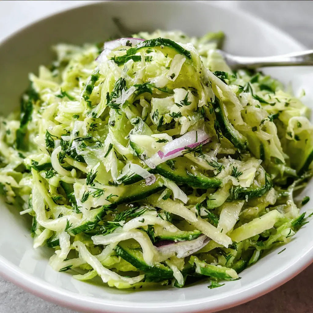 Fresh Green Cabbage and Cucumber Salad Recipe
