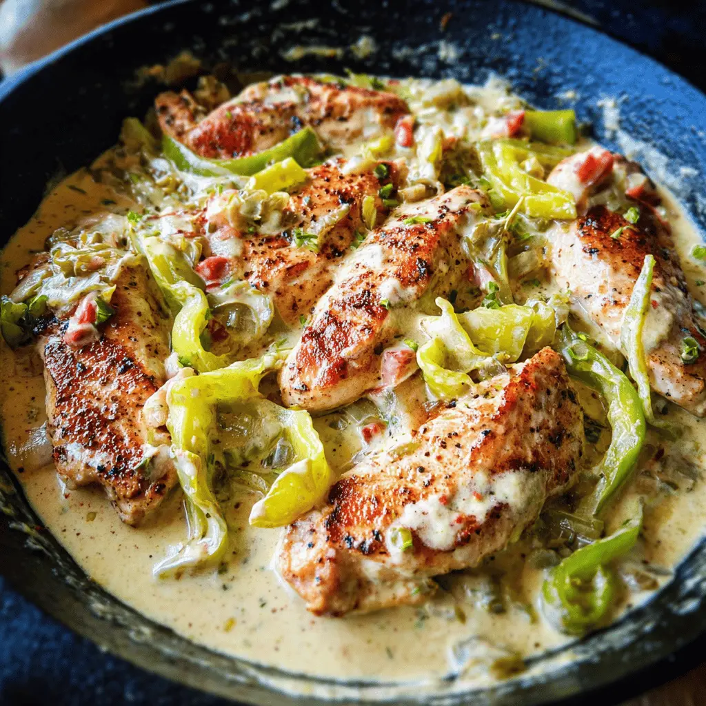 Creamy Pepperoncini Chicken Skillet Recipe