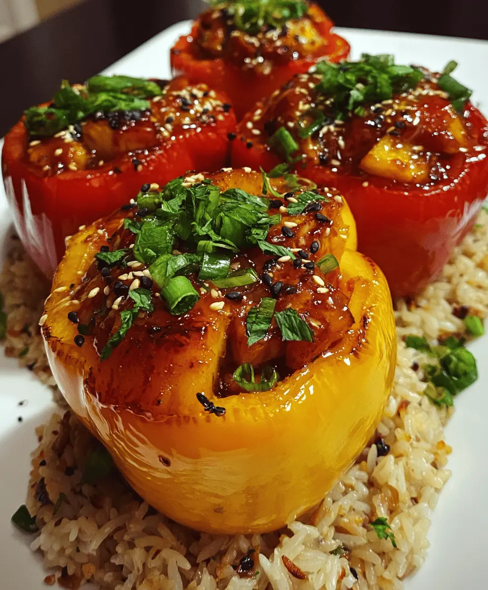 Teriyaki Pineapple Chicken Stuffed Peppers with Rice