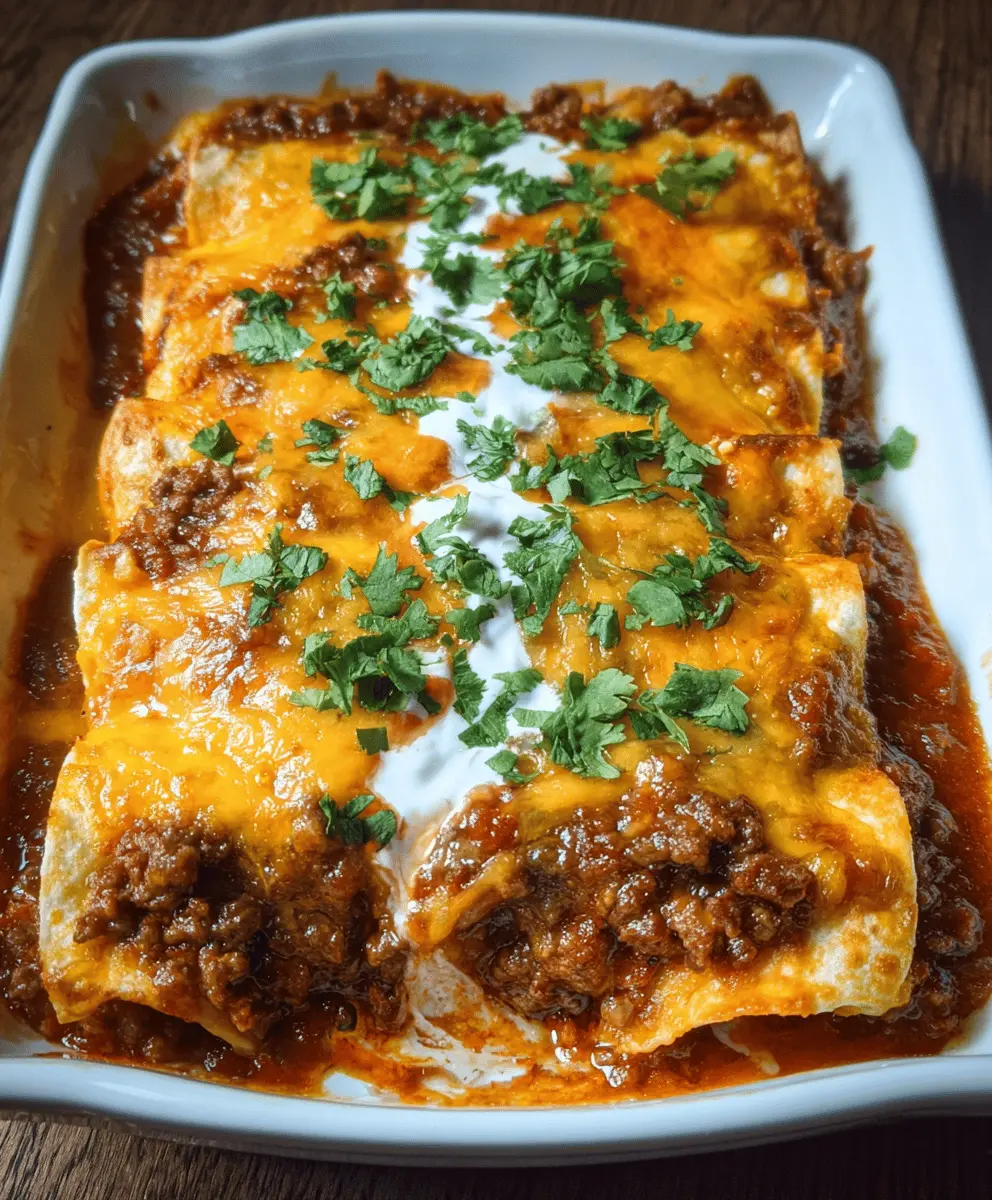 Easy Cheesy Ground Beef Enchiladas Recipe