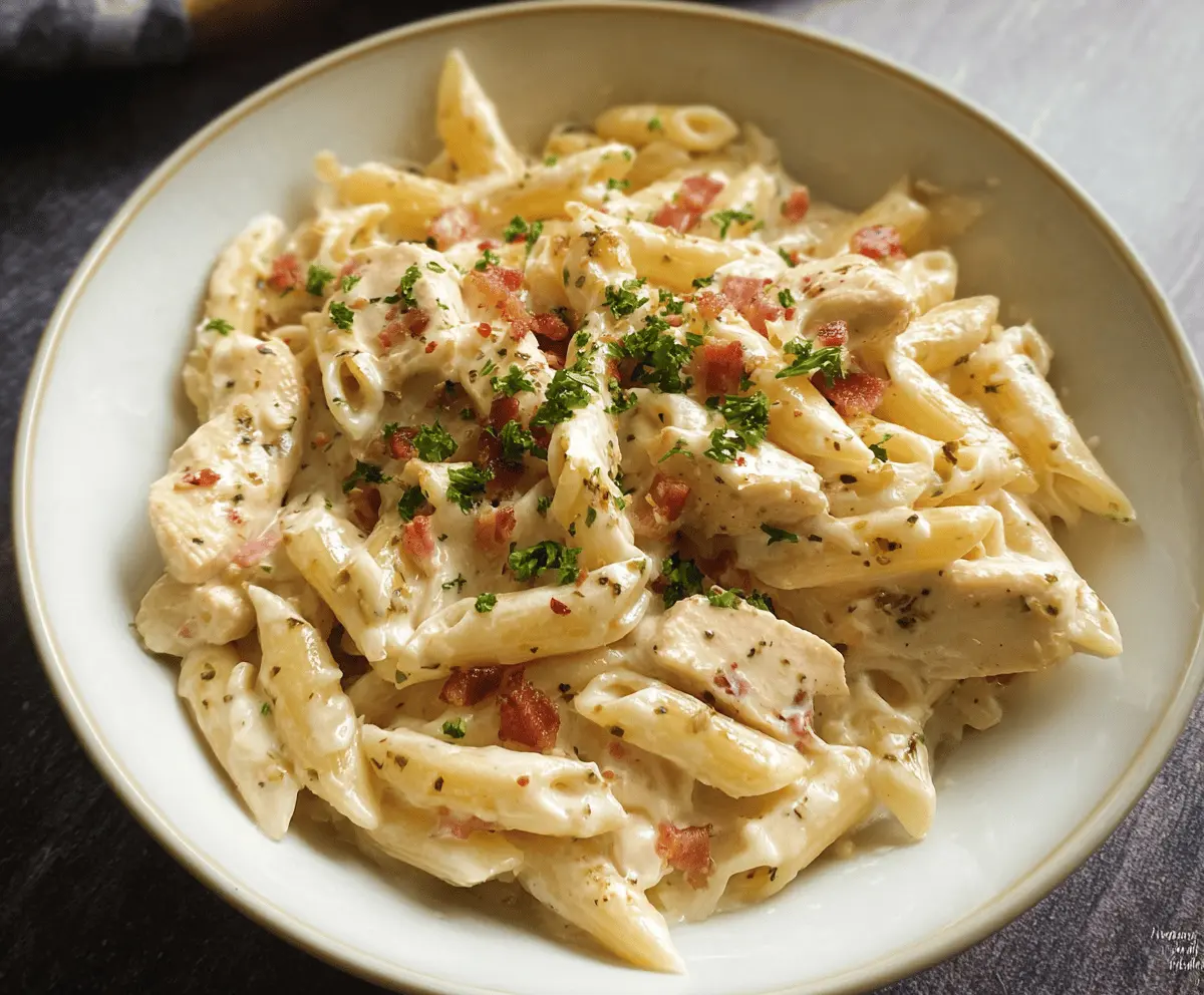 Creamy Chicken Bacon Ranch Pasta Recipe