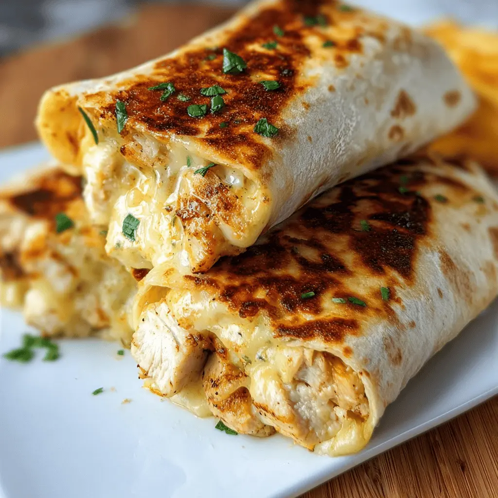 Easy Cheesy Garlic Chicken Wraps Recipe