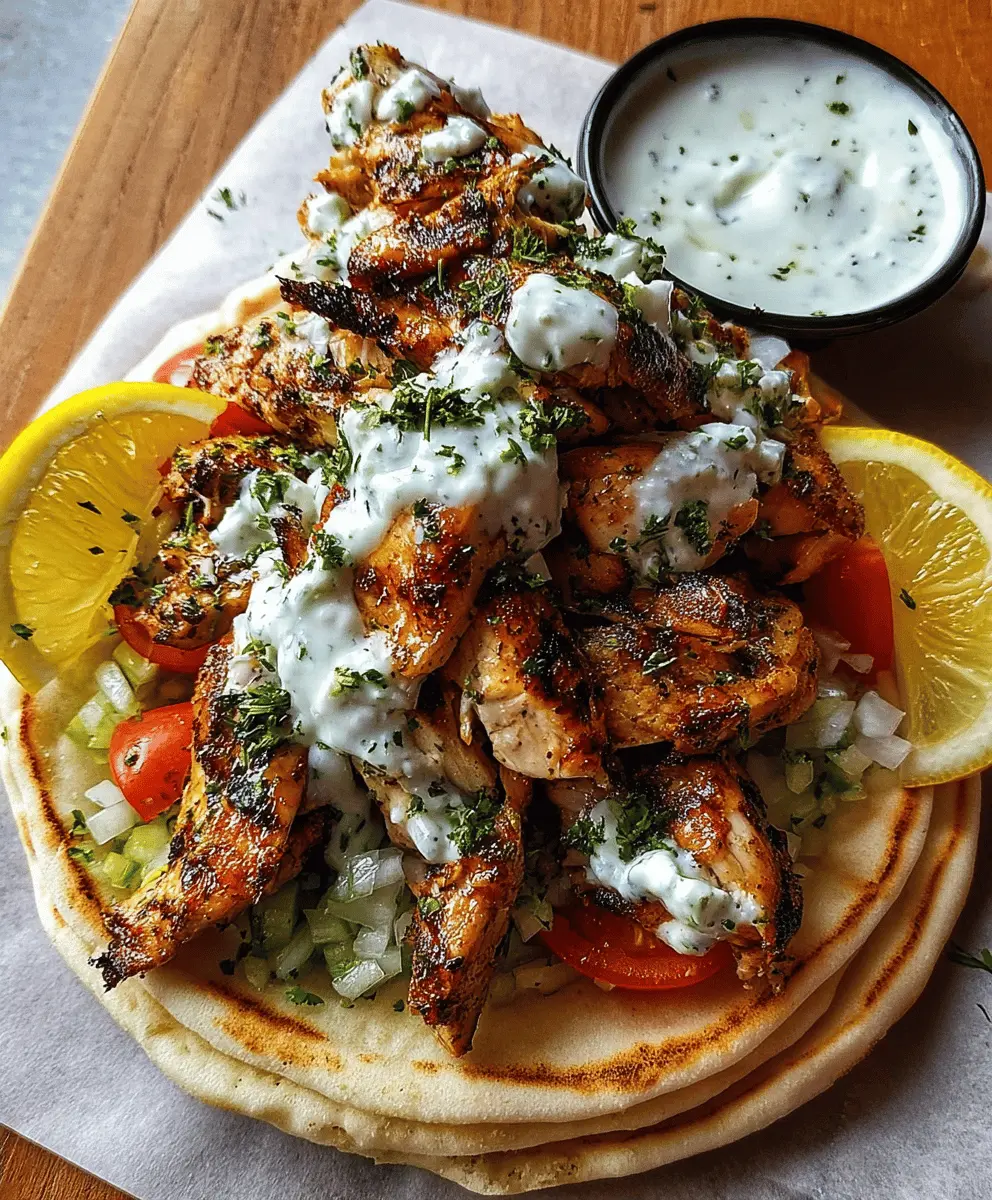 Greek Chicken Gyros with Lemon Herb Marinade and Tzatziki