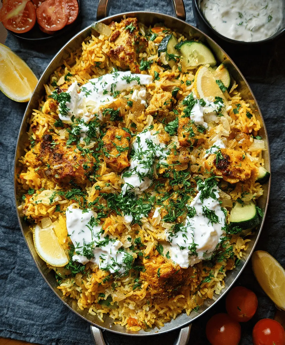 Easy Dump and Bake Chicken with Tzatziki Rice