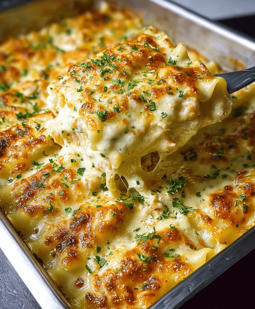 Cheesy Chicken Alfredo Lasagna Rolls Recipe