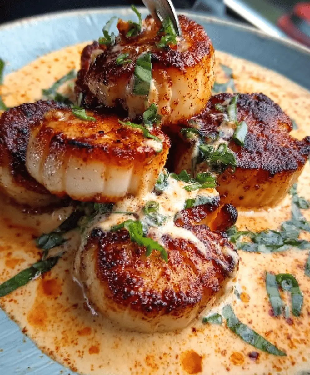 Seared Scallops With Creamy Cajun Sauce