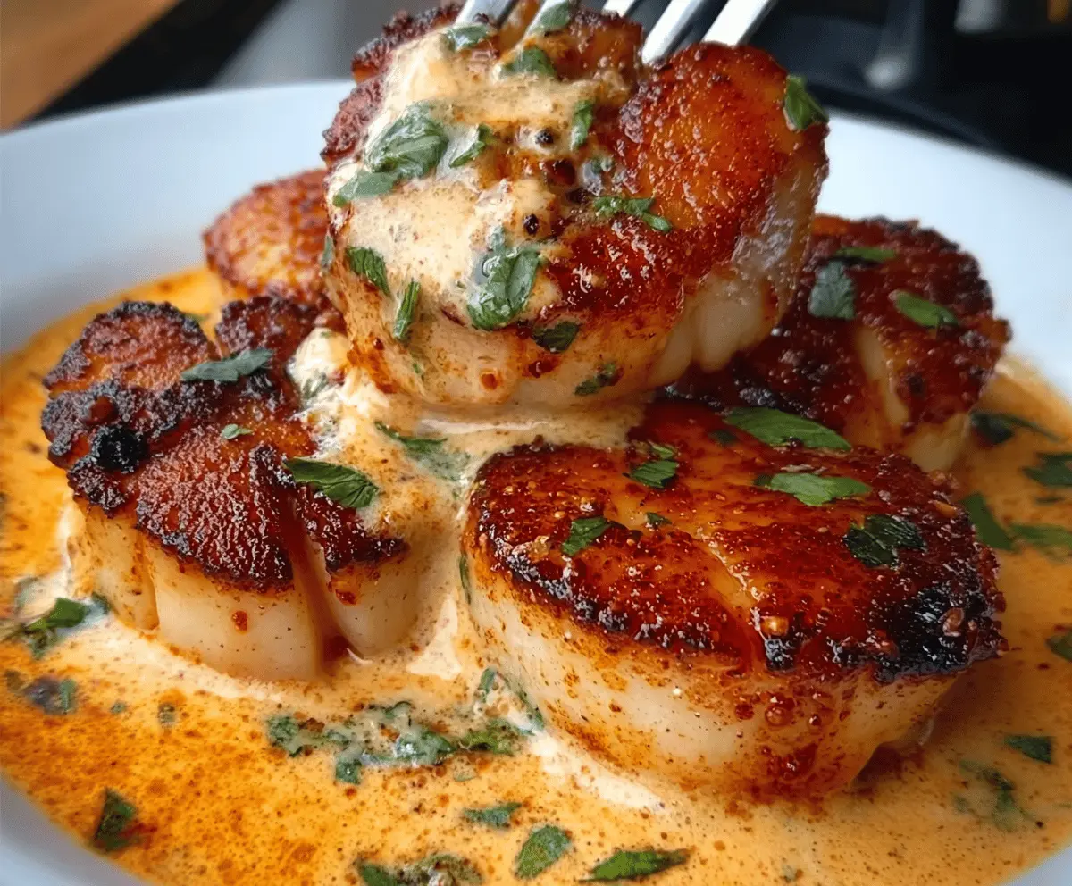 Seared Scallops With Creamy Cajun Sauce