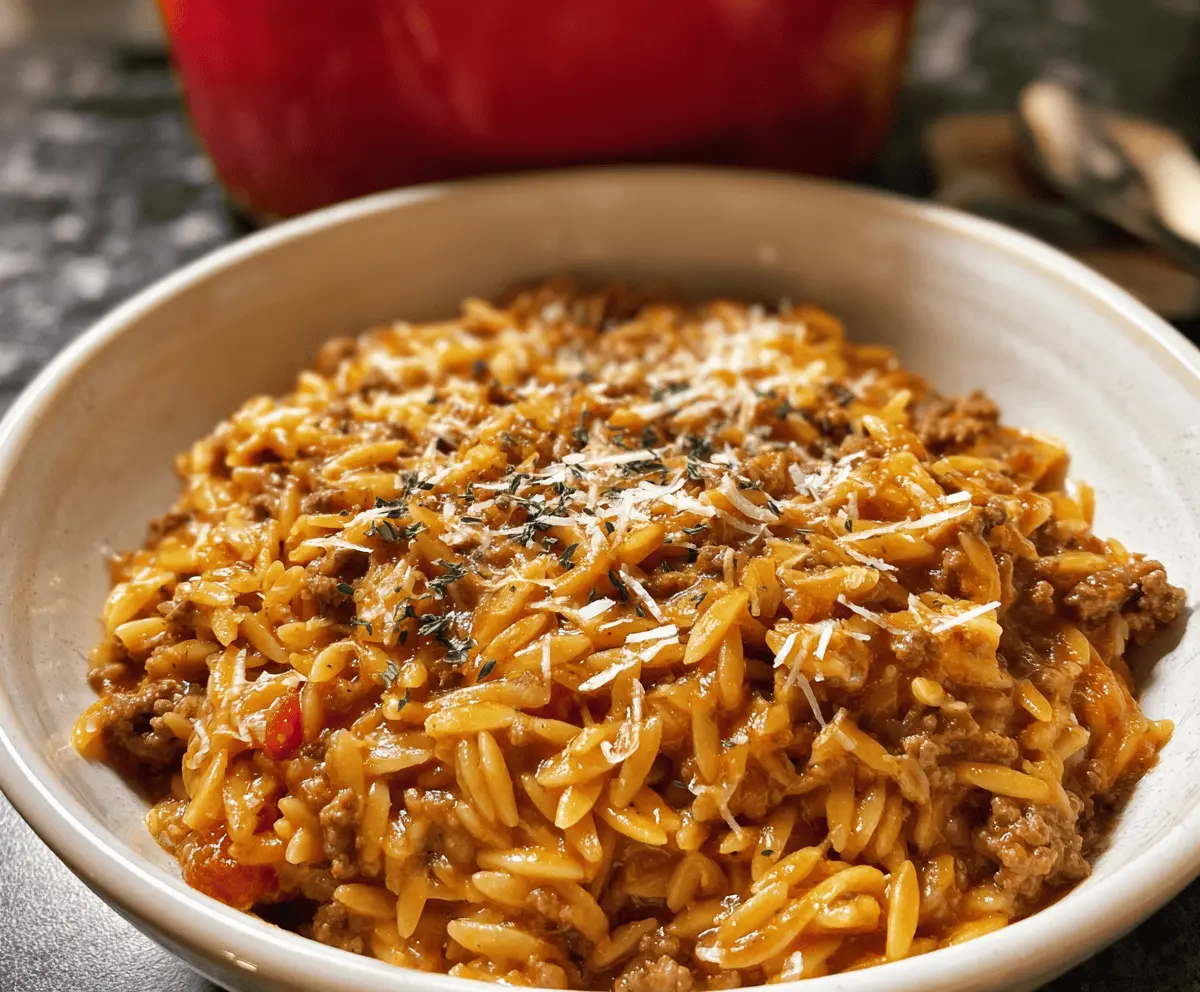 Easy Savory Ground Beef Orzo Dinner Recipe