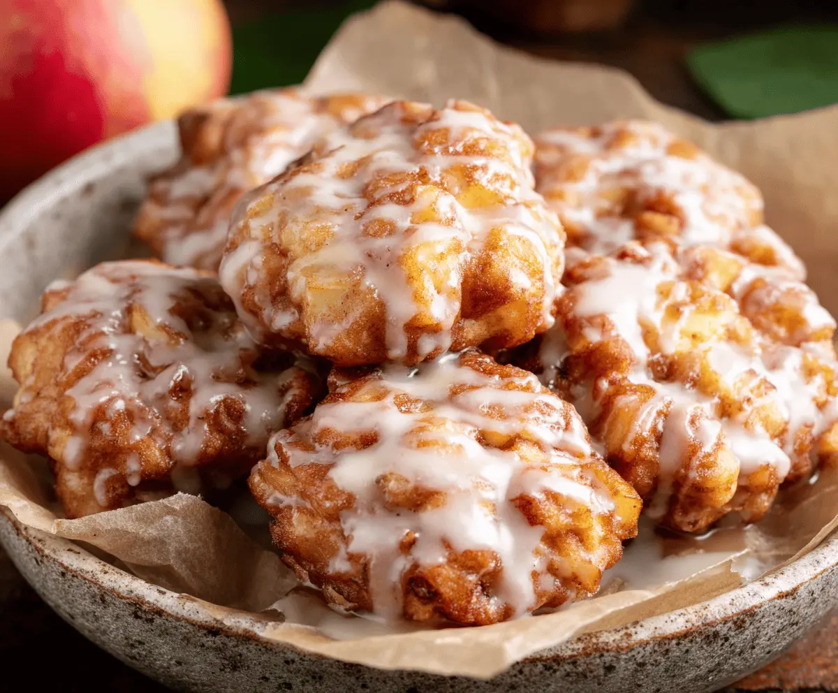 Baked Apple Fritters with Glaze