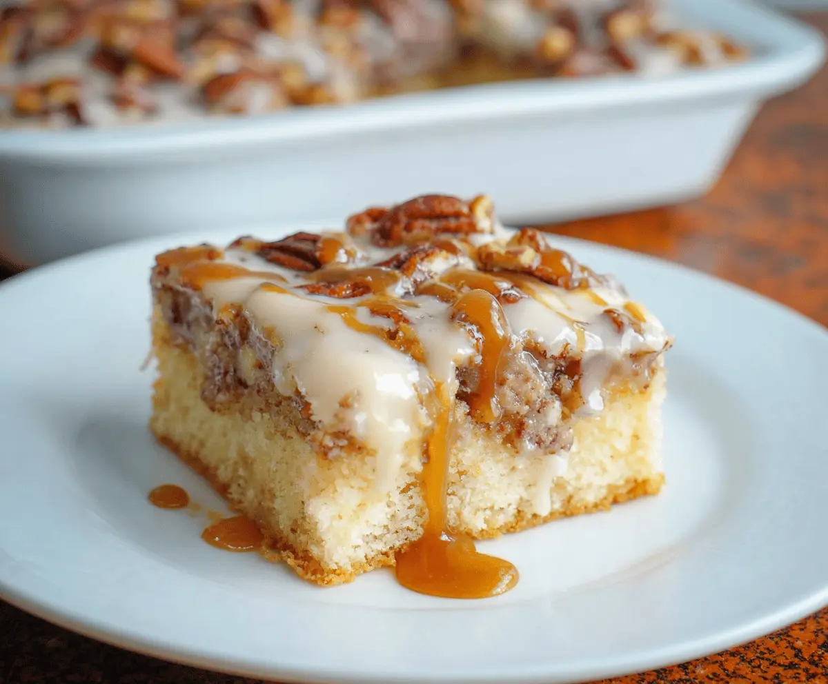 Butter Pecan Praline Poke Cake