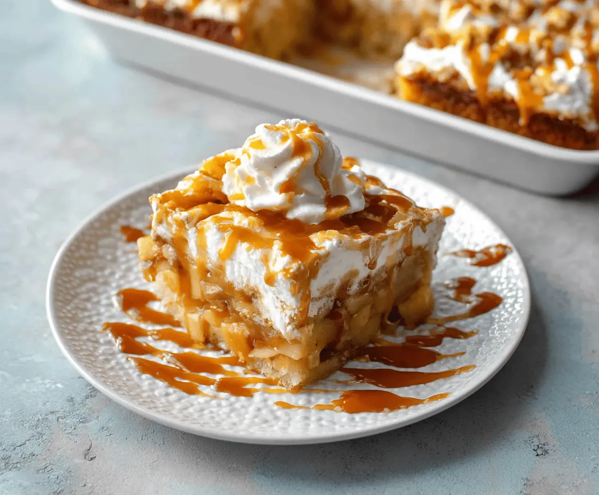 Caramel Apple Poke Cake