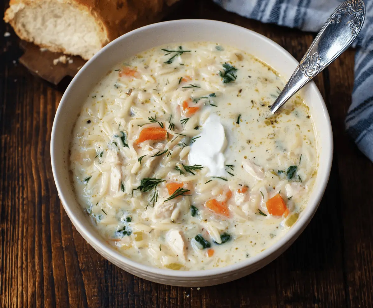 Creamy Chicken Orzo Soup