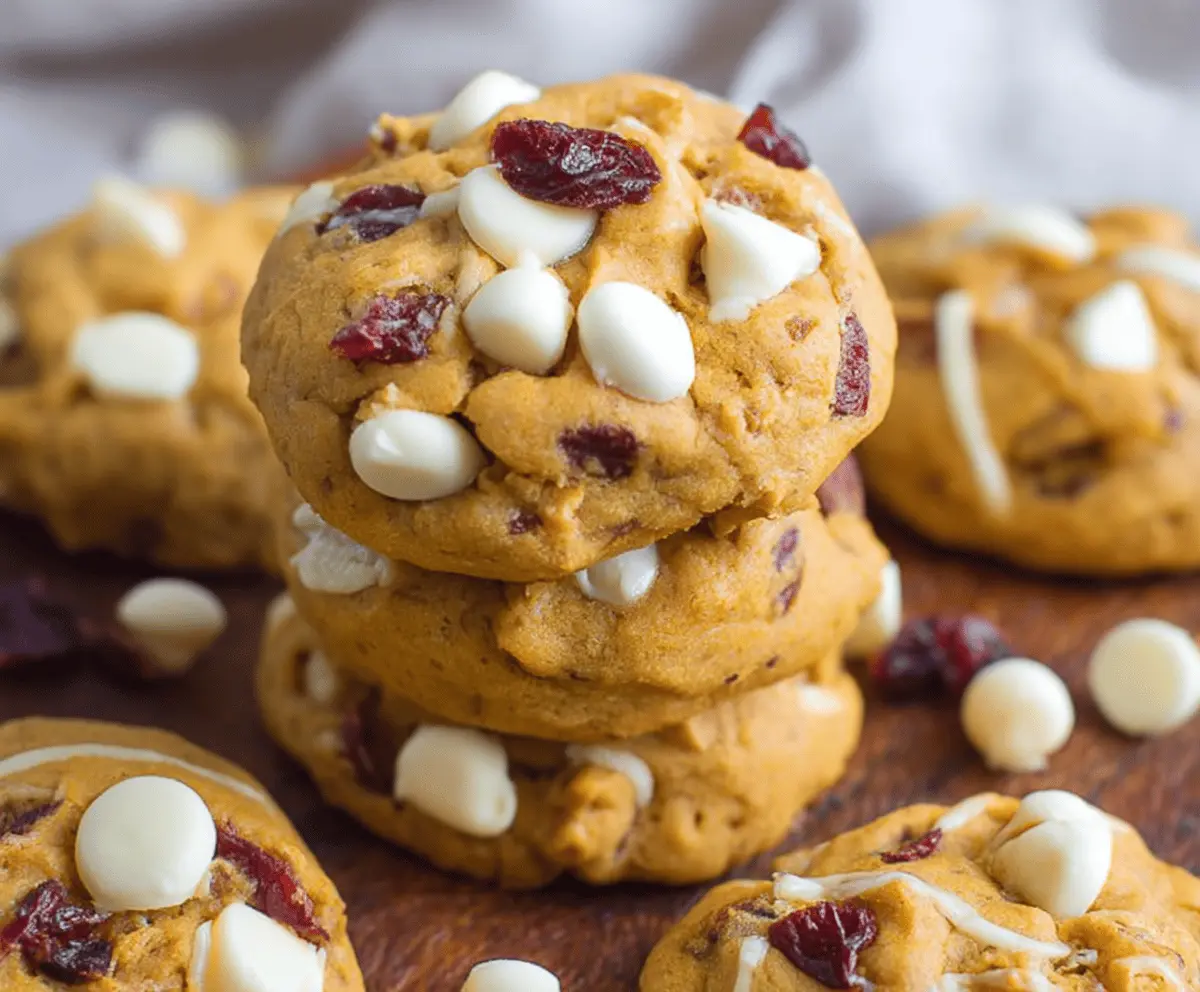 Pumpkin Cranberry White Chocolate Cookies