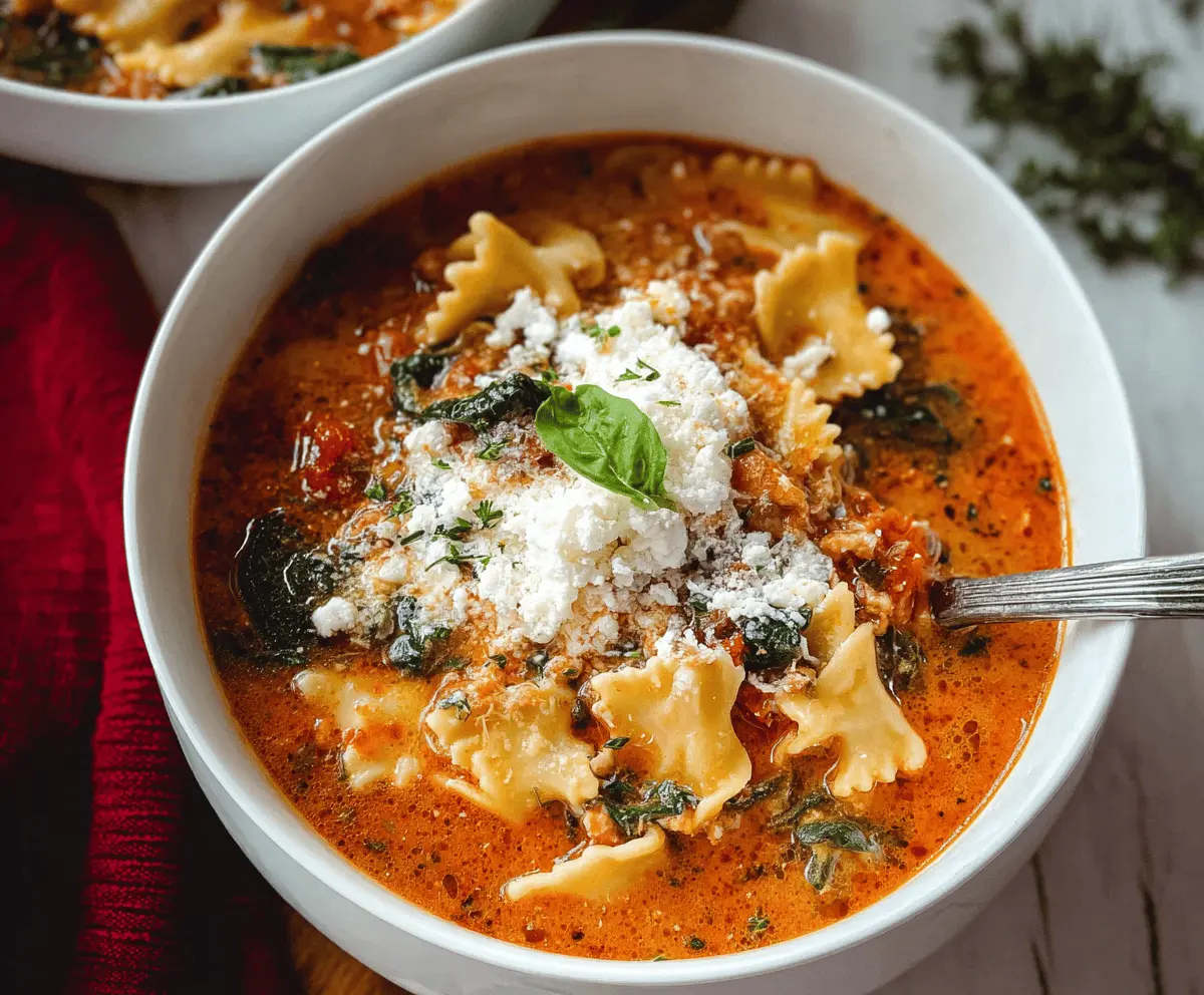 Spinach Ricotta Lasagna Soup