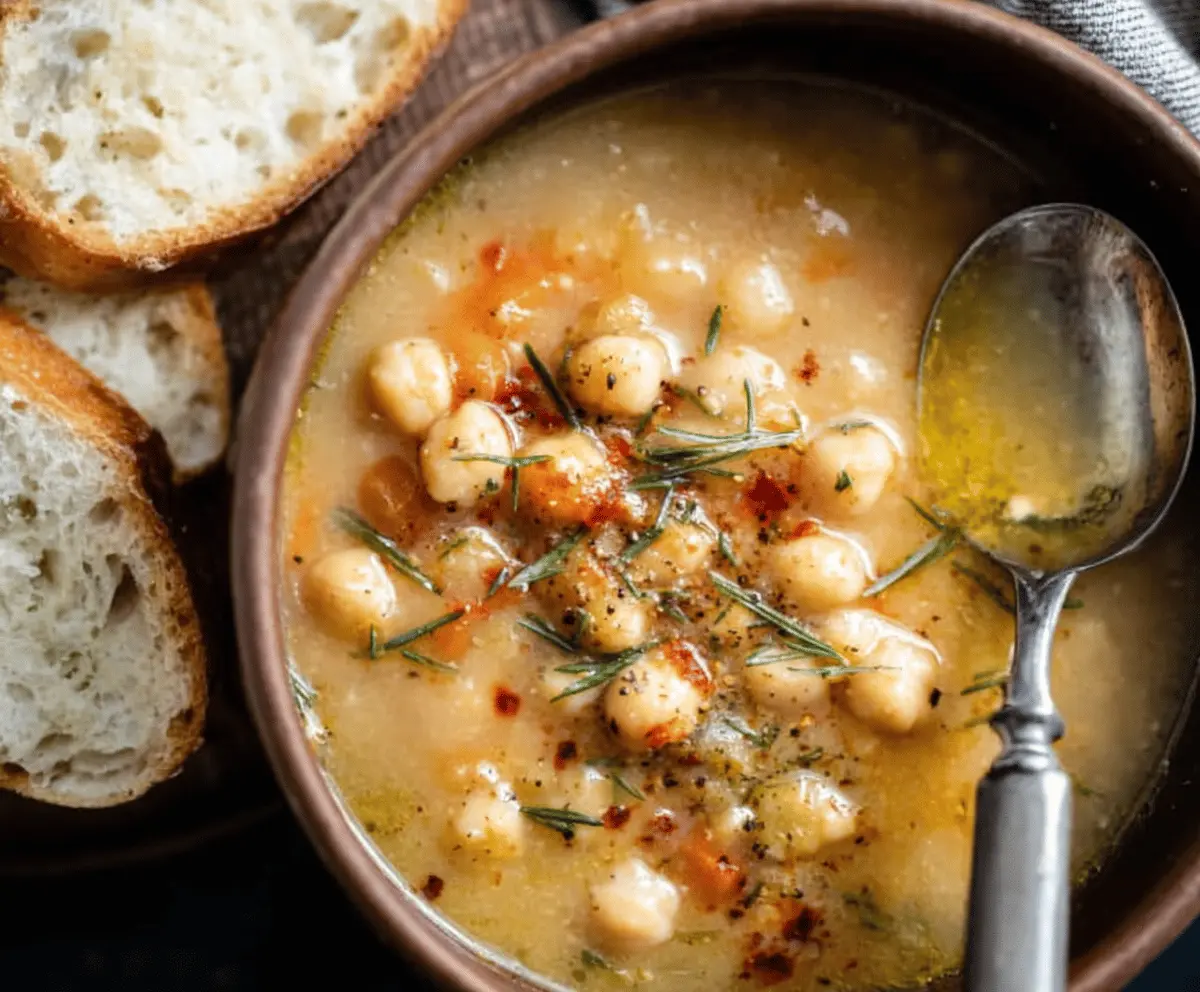Vegan Garlic Chickpea Soup