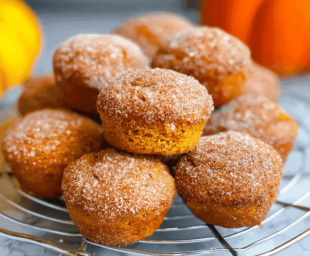 Delicious homemade pumpkin muffin donuts topped with cinnamon and glaze, perfect for fall baking