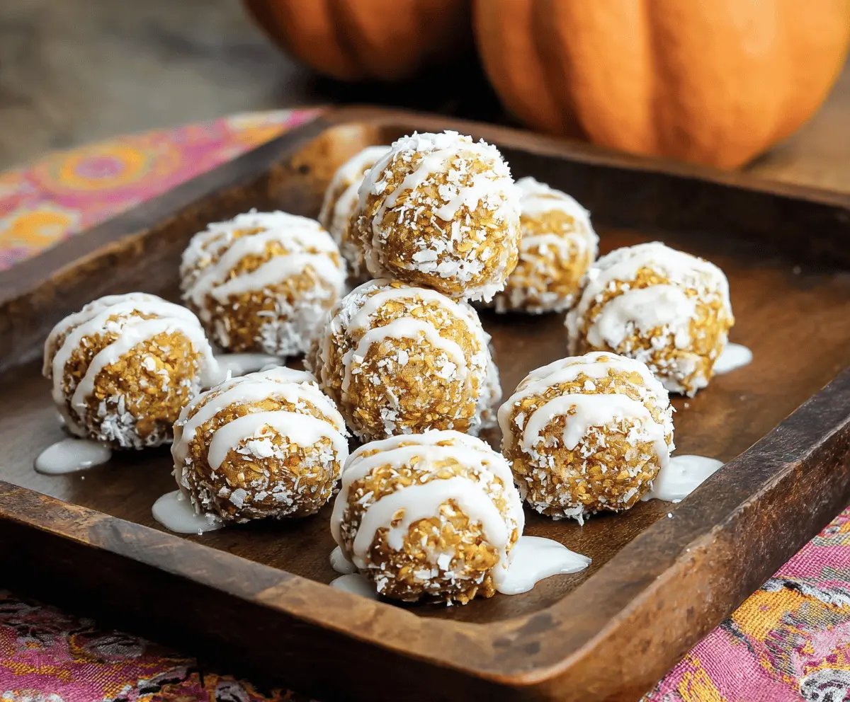 Pumpkin Protein Snowball Bites