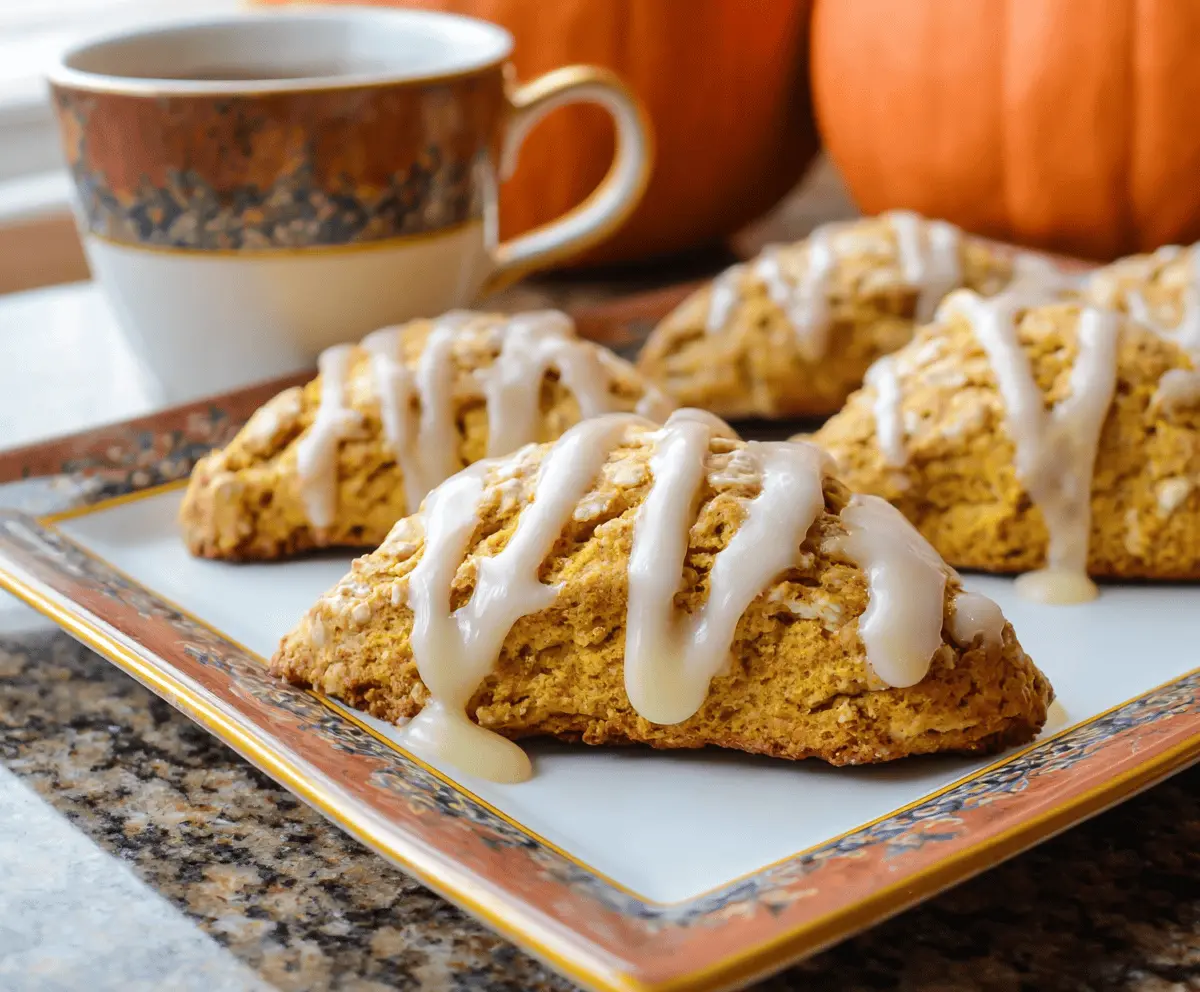 Pumpkin Scones with Maple Icing