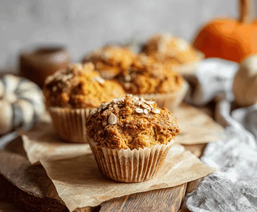 Delicious homemade pumpkin sourdough muffins with a golden-brown crust and a moist, spiced pumpkin filling, perfect for fall baking.